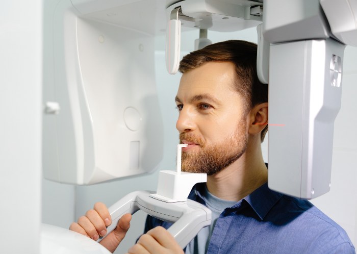 Man getting his dental CBCT scan at S&C Dental Beverly Hills